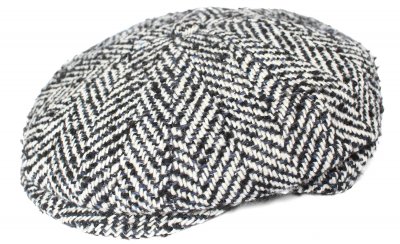 Flat cap - Gårda Venice Wool Newsboy Cap (musta/valkoinen/sininen)