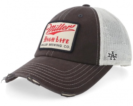Lippis - American Needle Miller High Life Trucker (tumman harmaa/valkoinen)