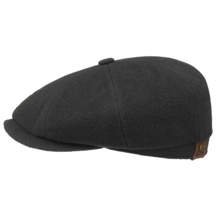 Flat cap - Stetson Hatteras Wool/Cashmere (musta)