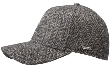 Caps - Stetson Wool Herringbone Baseball Cap (harmaa)