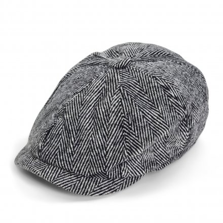 Flat cap - Gårda Lanark Newsboy (musta/valkoinen)