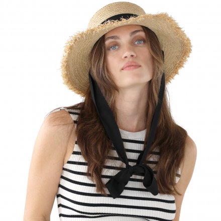 Olkihattu - Gårda Ajaccio Sun Hat (luonnollinen/musta)