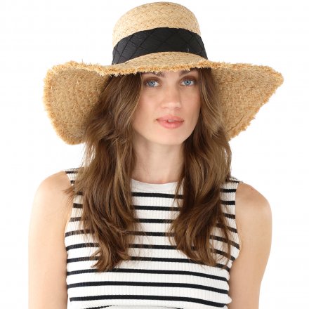 Olkihattu - Gårda Biarritz Sun Hat (luonnollinen/musta)