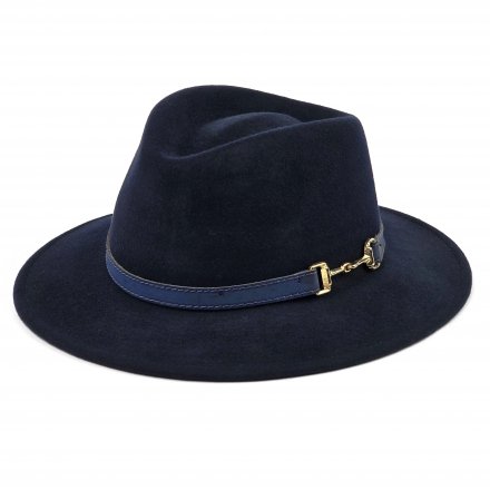 Hatut - Gårda Braga Wool felt Fedora (tummansininen)