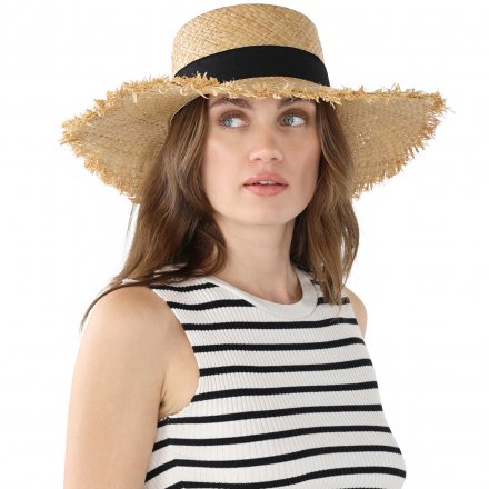 Olkihattu - Gårda Cadiz Sun Hat (luonnollinen/musta)