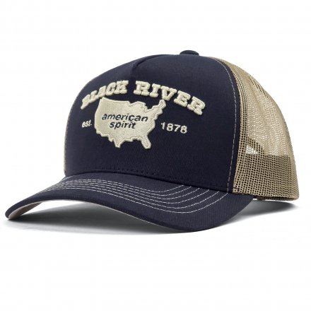 Lippis - Black River America Trucker (tummansininen/kermanvärinen)