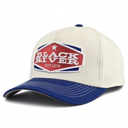 Lippis - Black River Cincinnati Cotton Snapback (luonnonvalkoinen/sininen)