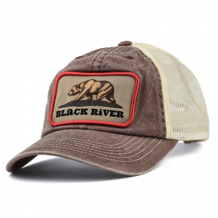 Lippis - Black River Grizzly Washed Trucker (ruskea/kerma)