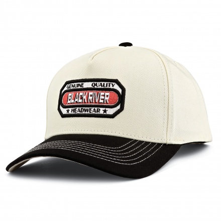 Lippis - Black River Richmond Cotton Snapback (luonnonvalkoinen/musta)