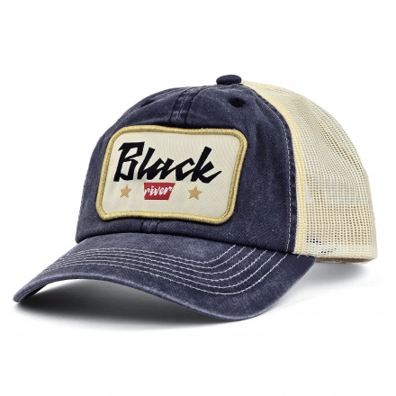 Lippis - Black River Toledo Washed Trucker (tummansininen/kermanvärinen)