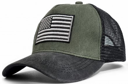 Lippis - Gårda Flag Denim Trucker Cap (vihreä/musta)