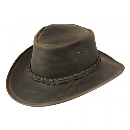 Hatut - Jaxon Hats Crushable Leather Outback (ruskea)