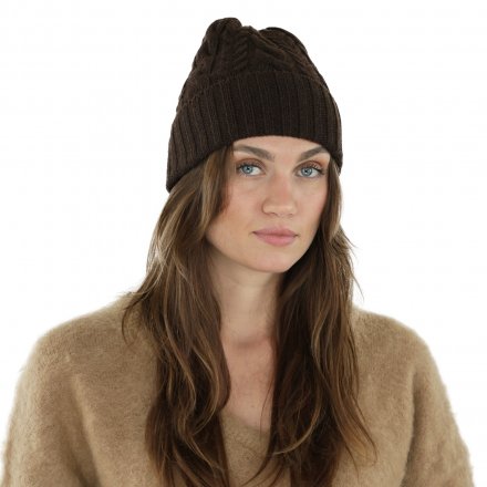 Pipot - Gårda Villars Cable Knit Wool Mix Beanie (ruskea)