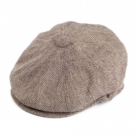 Flat cap - Jaxon Herringbone Newsboy Cap (ruskea)