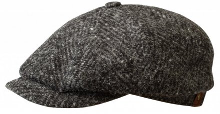 Flat cap - Stetson Hatteras Herringbone Wool (antrasiitti)