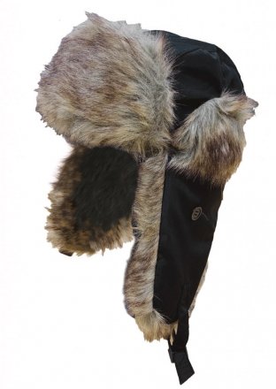 Karvahattu - Trapper Hat with Faux Fur (Musta)