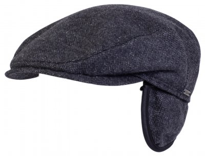 Flat cap - Wigéns Ivy Slim Earflap Shetland Wool Cap (Navy)