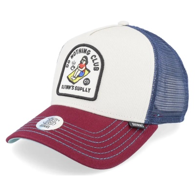 Lippis - Djinns HFT DNC New 1.3 Trucker (luonnonvalkoinen/sininen/punainen)