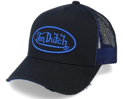 Lippis - Von Dutch Distressed Oval Patch Trucker (musta/sininen)