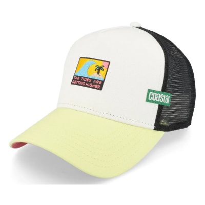 Lippis - Coastal HFT HigherTides Trucker (valkoinen/keltainen/musta)
