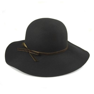Hatut - Vintage Wool Floppy Hat (musta)