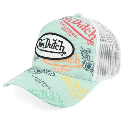 Lippis - Von Dutch Grafitti Trucker (mintunvihreä/valkoinen)