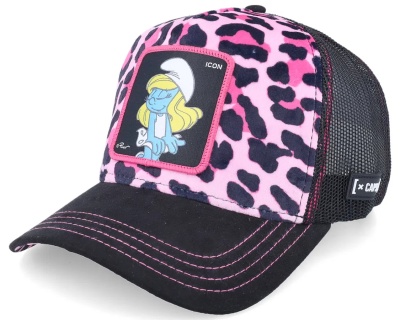 Lippis - Capslab Leopard Smurf Trucker (vaaleanpunainen/musta)
