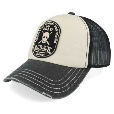 Lippis - Von Dutch Speedway Brand Fastening Trucker (luonnonvalkoinen/musta)