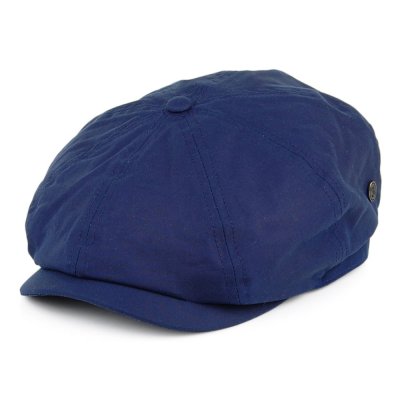 Flat cap - Jaxon Hats British Millerain Waxed Cotton Newsboy Cap (navy)