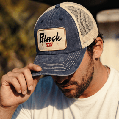 Lippis - Black River Toledo Washed Trucker (tummansininen/kermanvärinen)