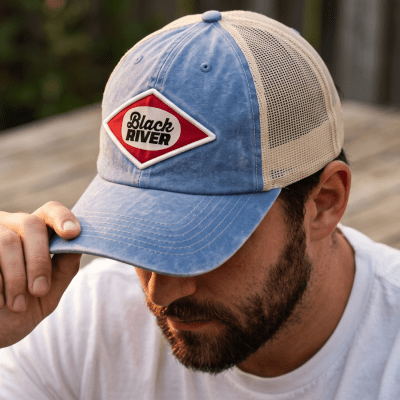 Lippis - Black River Memphis Washed Trucker (vaaleansininen/kerma)