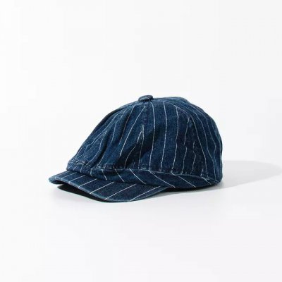 Flatcap - Gårda Dutton Vintage Striped Newsboy Cap (sininen)