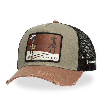 Lippis - Capslab Lucky Luke Trucker (ruskea/harmaa)