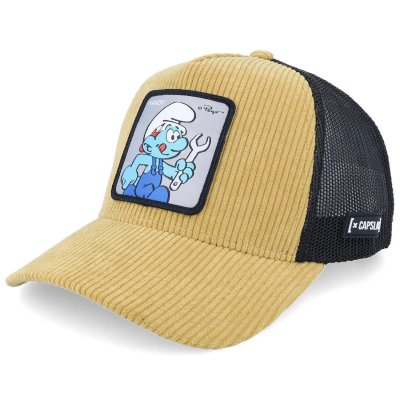 Lippis - Capslab Smurfs Handy Trucker (beige/musta)