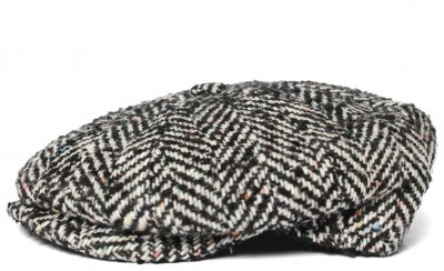 Flat cap - Gårda Venice Wool Newsboy Cap (musta/valkoinen))