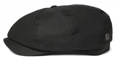 Flat cap - Jaxon Hats British Millerain Waxed Cotton Flat Cap (musta)