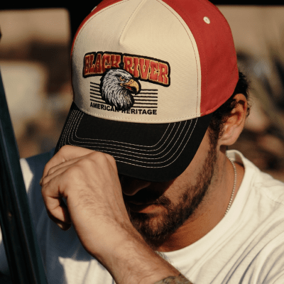 Lippis - Black River Falcon Cotton Cap (kermanvärinen/punainen/musta)