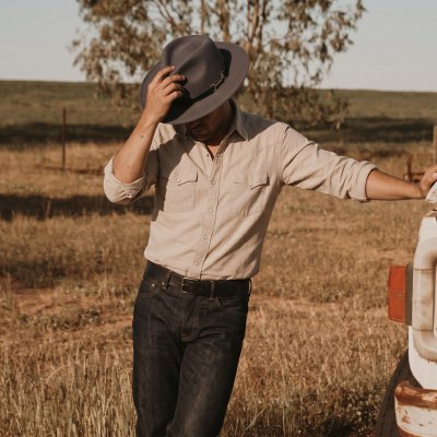 Hatut - Gårda Braga Wool felt Fedora (harmaa)