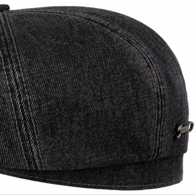 Flat cap - Stetson Hatteras Denim Garage Theme (musta)