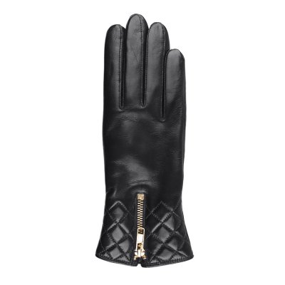 Käsineet - HK Women's Hairsheep Leather Glove with Gold Zip (Musta)