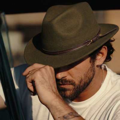 Hatut - Gårda Vicenza Crushable Wool felt Fedora (vihreä)