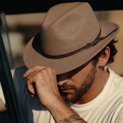 Hatut - Gårda Vicenza Crushable Wool felt Fedora (beige)