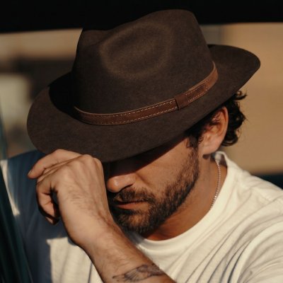 Hatut - Gårda Tropea Fedora Wool Hat (ruskea)