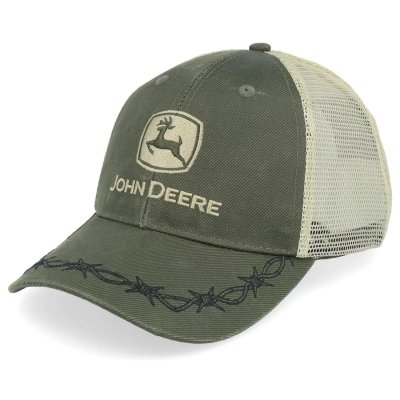 Lippis - John Deere Oilskin Look Mesh Back Cap (oliivinvihreä/luonnonvalkoinen)
