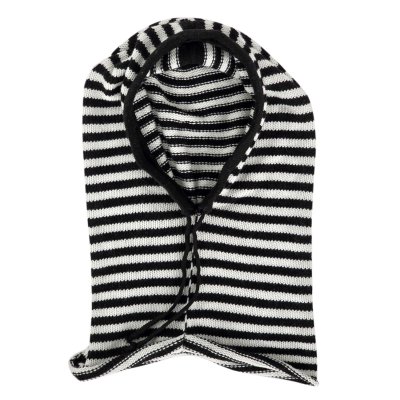 Balaclava - Gårda Valloire Striped Wool Mix Balaclava (musta/valkoinen)