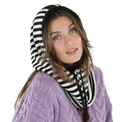Balaclava - Gårda Valloire Striped Wool Mix Balaclava (musta/valkoinen)