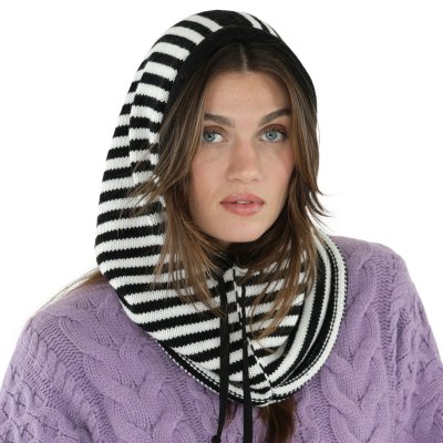 Balaclava - Gårda Valloire Striped Wool Mix Balaclava (musta/valkoinen)