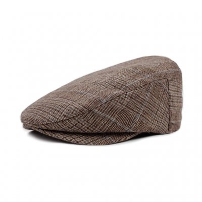 Flat cap - Brixton Barrel (brown plaid)