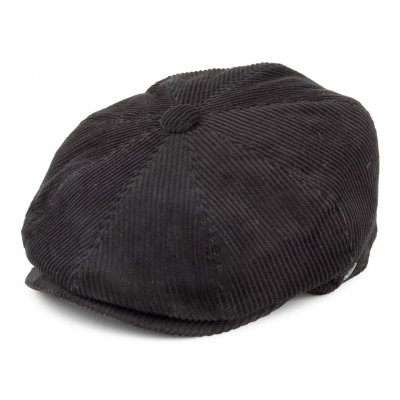 Flat cap - Jaxon Hats Corduroy Newsboy Cap (musta)