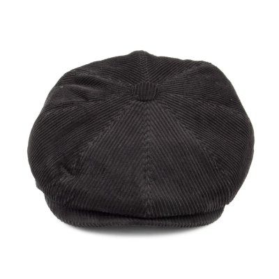 Flat cap - Jaxon Hats Corduroy Newsboy Cap (musta)